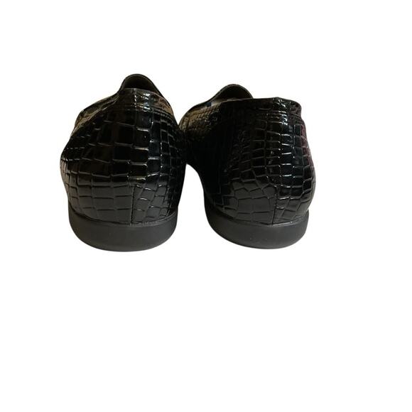 Comfort View Leisa Womens Flat Loafers 10.5M Black Croc Faux Patent Shoes - Picture 6 of 14